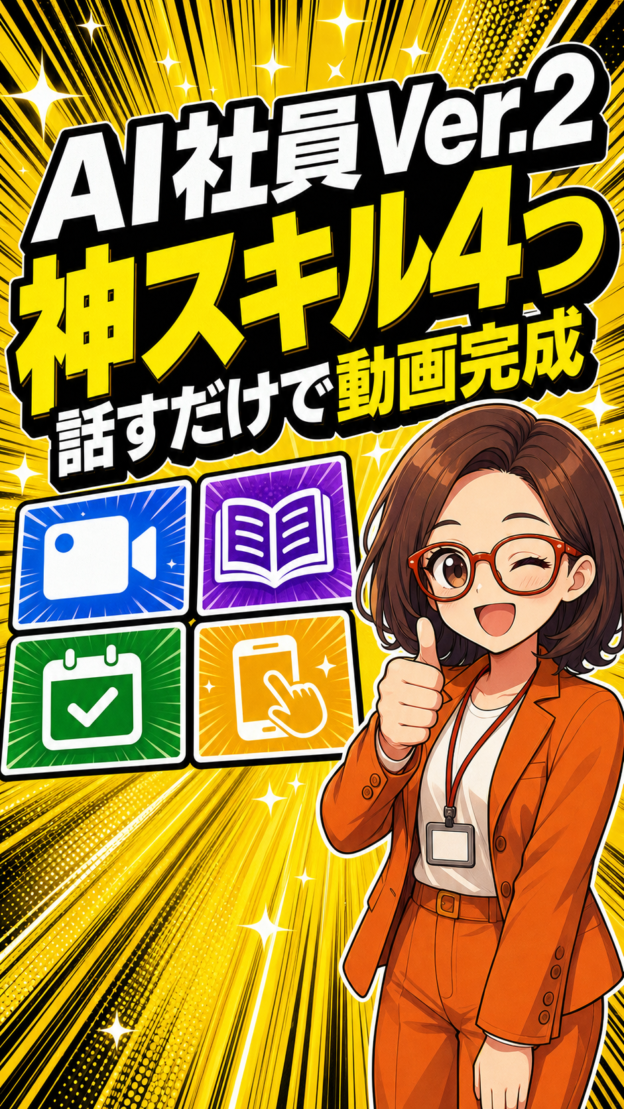 AI社員Ver.2で開発中の神スキル4つを紹介する予告画像